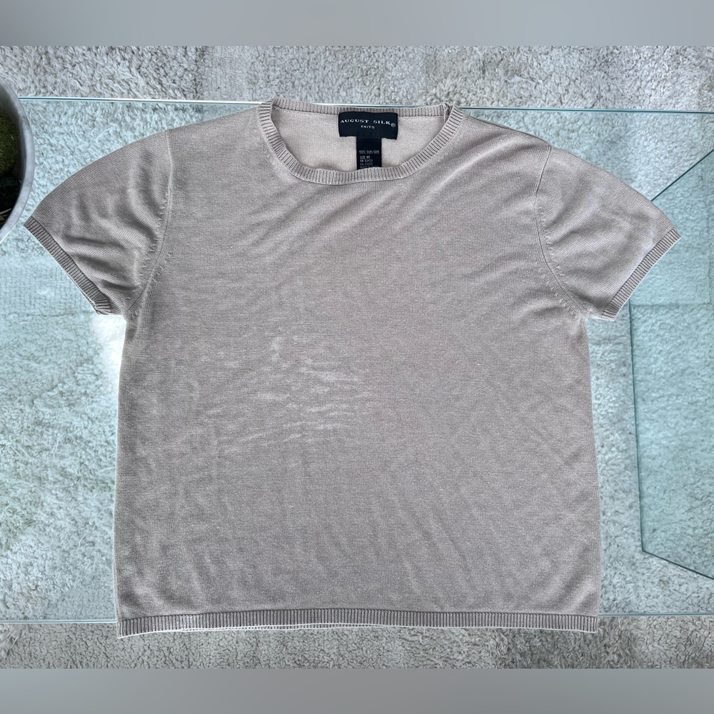 August Silk shirt in light sand color, size M